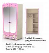 Двухдверный шкаф Pn-02-1 (комплект) Pink BRIZ